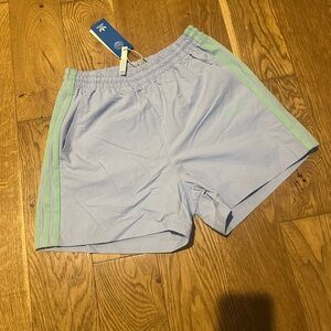 Adidas Lavender Shorts with Green Stripes with Tags